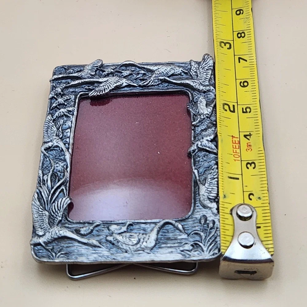 Arthur Court 1990 Vintage Mini Photo Picture Frame Goose Outdoor Geese Pewter
